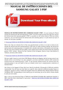 manual de instrucciones del samsung galaxy 3 pdf