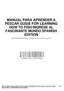 manual para aprender a pescar guide for learning how to fish