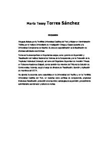 María Tessy Torres Sánchez - Ministerio del Ambiente