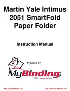 Martin Yale Intimus 2051 SmartFold Paper Folder - MyBinding.com