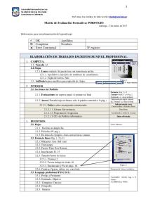 Matriz de Evaluación Formativa: PORFOLIO OK Apellidos Completar ...