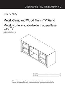 Metal, Glass, and Wood Finish TV Stand Metal, vidrio, y acabado de ...