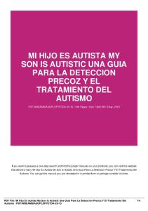 Mi Hijo Es Autista My Son Is Autistic Una Guia Para La