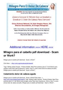 Milagro para el cabello pdf download - Scam or Work?