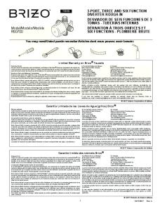 Modèle R60700 3-PORT, THREE AND SIX ... - Brizo