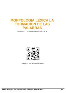 MORFOLOGIA LEXICA LA FORMACION DE LAS PALABRAS -91PDF