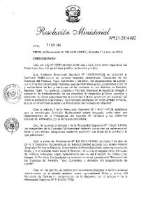 N°121-2014-MC - Transparencia - Ministerio de Cultura