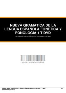 nueva gramatica de la lengua espanola fonetica y fonologia 1 t dvd