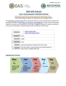 OAS Scholarship Program for Education and Training