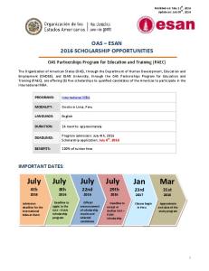 OAS Scholarship Program for Education and Training