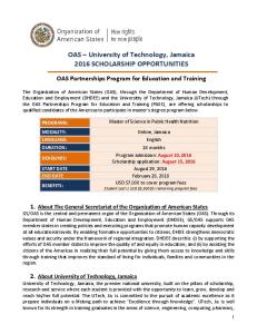 OAS Scholarship Program for Education and Training