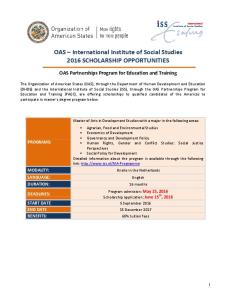 OAS Scholarship Program for Education and Training