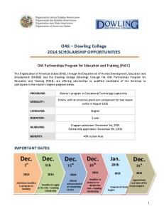 OAS Scholarship Program for Education and Training