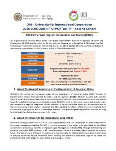 OAS Scholarship Program for Education and Training