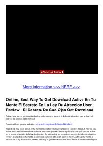 Online, Best Way To Get Download Activa En Tu Mente El Secreto