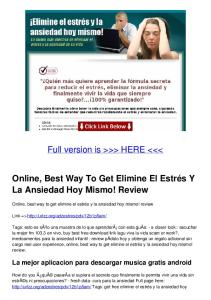 Online, Best Way To Get Elimine El Estrés Y La ...