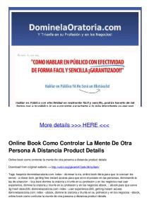 Online Book Como Controlar La Mente De Otra Persona A Distancia ...