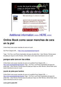 Online Book como sacar manchas de cera en la piel