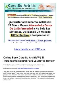 Online Book Cure Su Artritis™ | El Tratamiento