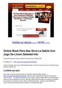 Online Book Para Que Sirve La Sabila Con Jugo De Limon Detailed