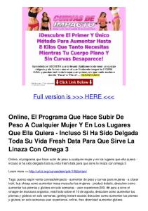 Online, El Programa Que Hace Subir De Peso A Cualquier Mujer Y ...