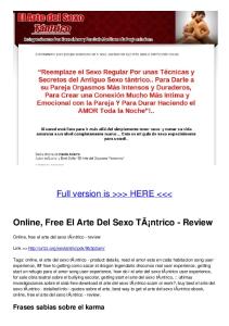 Online, Free El Arte Del Sexo TÃ¡ntrico - Review