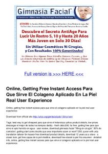 Online, Getting Free Instant Access Para Que Sirve El ...