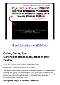 Online, Getting Start GananciasForzadasConClickbank User Review