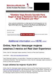 Online, How Do I descargar mujeres asesinas 2 mexico avi Real