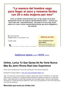 Online, Lyrics To Que Ganas De No Verte Nunca Mas By Jenni