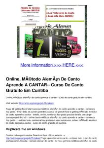 Online, MÃ©todo AlemÃ¡n De Canto Aprende A CANTAR-- Curso