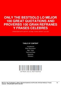 only the bestsolo lo mejor 100 great quotations and proverbs 100 gran