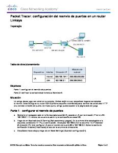 Packet Tracer: configuración del reenvío de puertos en