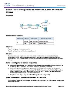 Packet Tracer: configuración del reenvío de puertos en