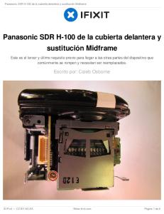 Panasonic SDR H-100 de la cubierta delantera y sustitución Midframe