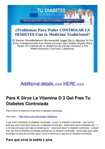 Para K Sirve La Vitamina D 3 Get Free Tu Diabetes Controlada