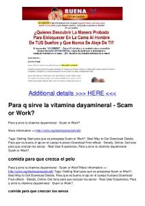 Para q sirve la vitamina dayamineral - Scam or Work?