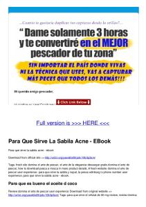 Para Que Sirve La Sabila Acne - EBook