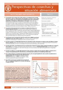 Perspectivas de cosechas y situación alimentaria