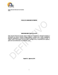 PLIEGO DE CONDICIONES DEFINITIVO INVITACION DIRECTA No ...