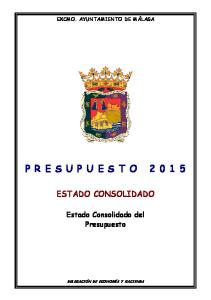 presupuesto 2 0 1 5 - Presupuestos 2015 - Ayuntamiento de Málaga