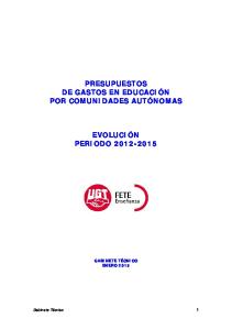 presupuestos de gastos en educación por comunidades autónomas ...