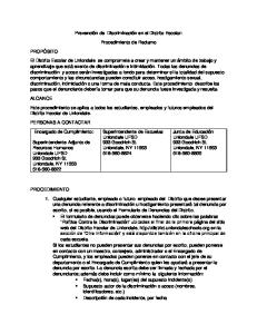 Prevención de Discriminación en el Distrito Escolar: Procedimiento de ...