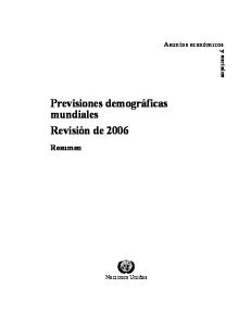 Previsiones demográficas mundiales Revisión de ... - the United Nations