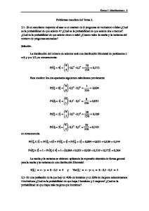 Problemas resueltos del Tema 3. 3.1- Si un estudiante responde al ...