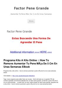 Programa Kilo A Kilo Online :: How To Remove Aumentar Tu Pene