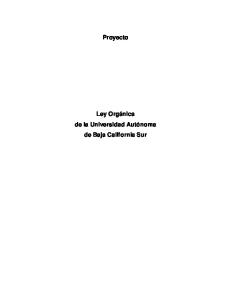 Proyecto Ley Orgánica de la Universidad Autónoma de Baja