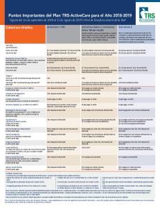 Puntos Importantes del Plan TRS-ActiveCare para el Año 2018-2019