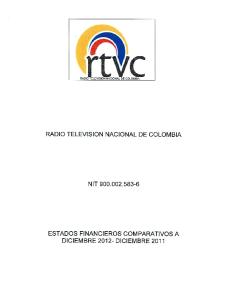 radio television nacional de colombia nit 900.002.583-6 estados ...