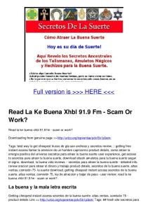 Read La Ke Buena Xhbl 91.9 Fm - Scam Or Work?